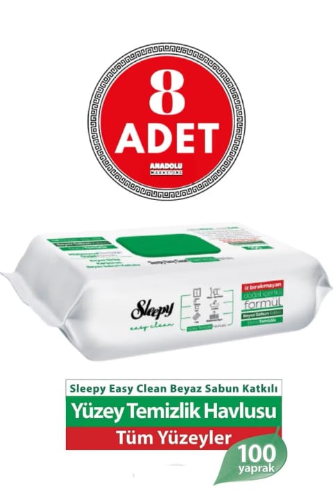 Sleepy Easy Clean دستمال تمیزکننده سطوح 100 تایی 8 عددی