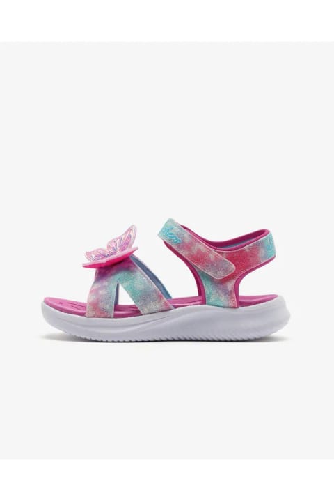 SKECHERS JUMPSTERS SANDAL - BUTTERFLY BRITES کفش صندل دختر بچه بزرگ صورتی چراغدار سن...