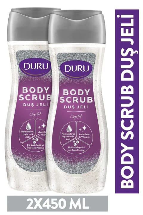 Duru Body Scrub Crystal Shower Gel 2x450 Ml