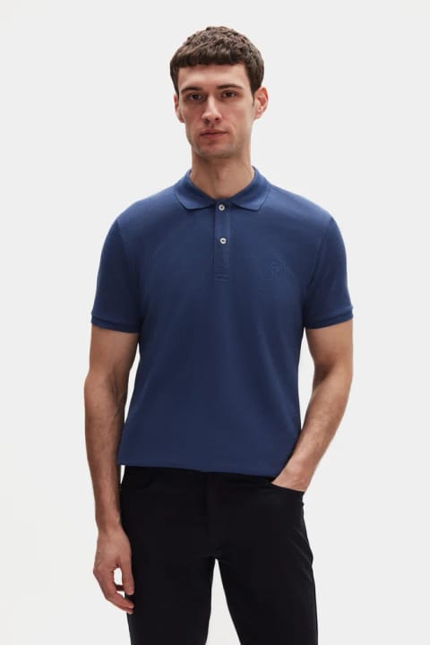 D'S Damat Regular Fit ایندیگو ۱۰۰٪ پنبه ضد چروک و بادوام پولو