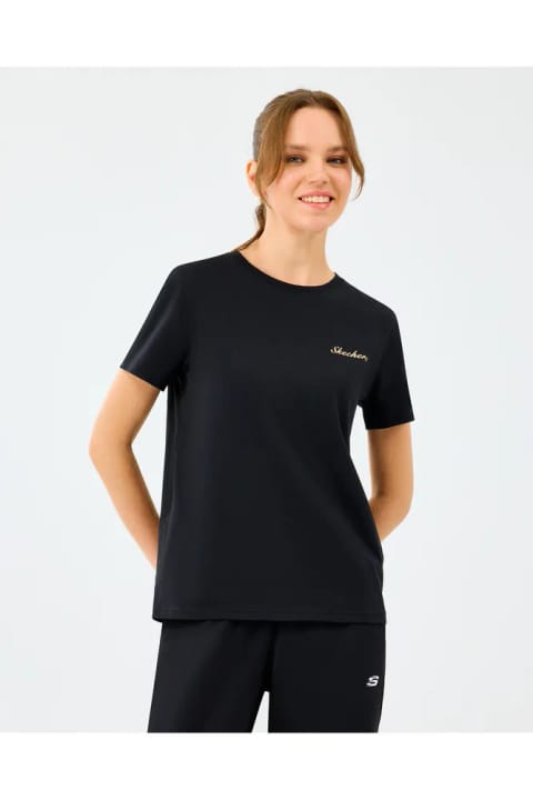 SKECHERS تیشرت زنانه پارچه سبک مشکی S2520239-3817