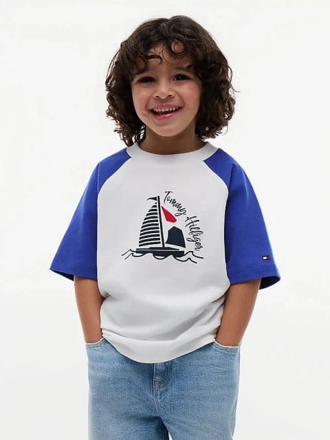 تی‌شرت پسرانه گرافیکی Colourblock Tommy