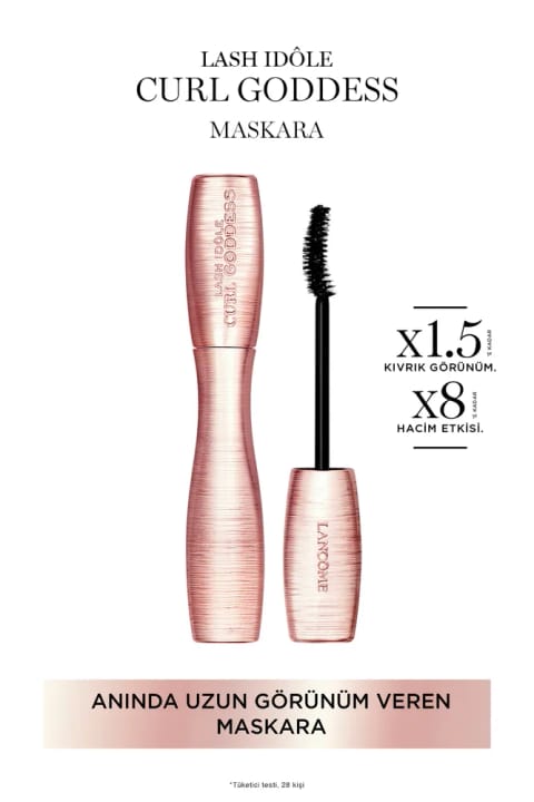 Lancome Lash Idole Curl Goddess ماسکارای مشکی حجم‌دهنده با ظاهر فر