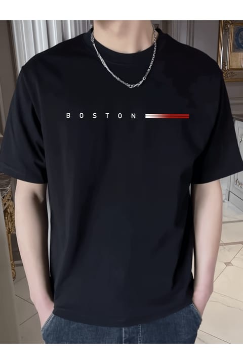 تیشرت چاپی طراحی Boston یونیسکس uyguntarz