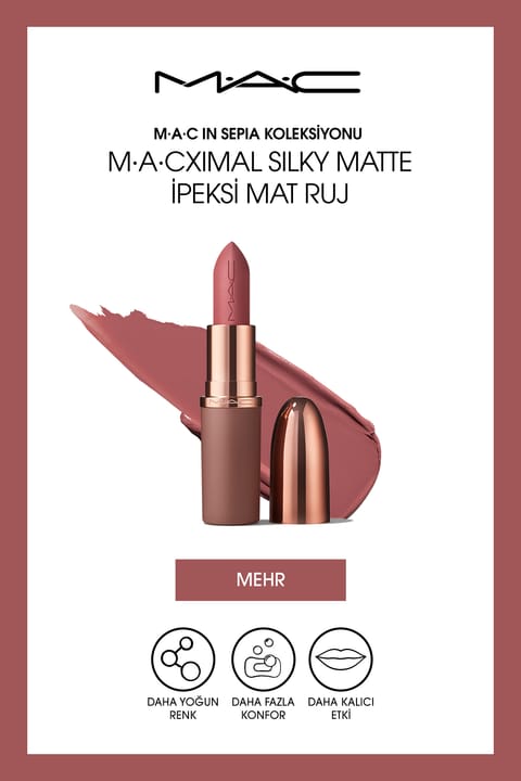 رژ لب مات ابریشمی M·A·Cximal از مجموعه M.A.C In Sepia - رنگ Mehr