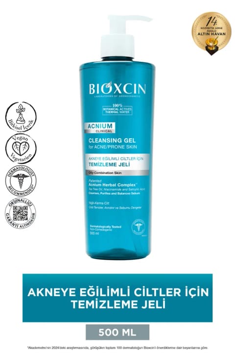 Bioxcin Acnium شوینده صورت متعادلکننده سبوم 500 میلیلیتر