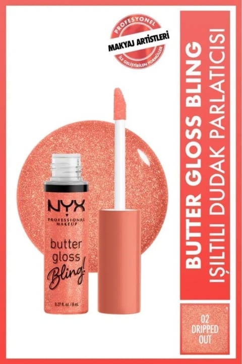 NYX Professional Makeup Butter Gloss Bling براقکننده لب شاین – 02 Dr...