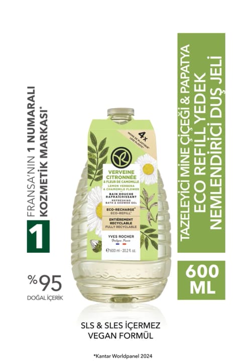 Yves Rocher Eko Refill یدکی شاور ژل - مرطوب‌کننده و شاداب‌کننده گل مینا