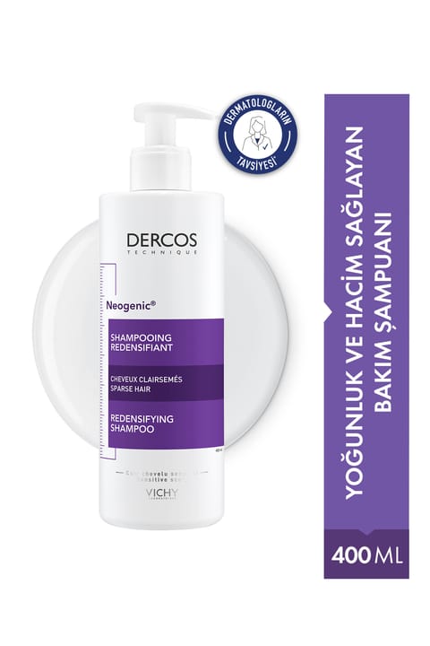 شامپو مراقبت از مو Dercos Neogenic برای موهای کم‌پشت، افزایش‌دهنده تراکم و حجم ۴۰۰ میلی‌لیتر