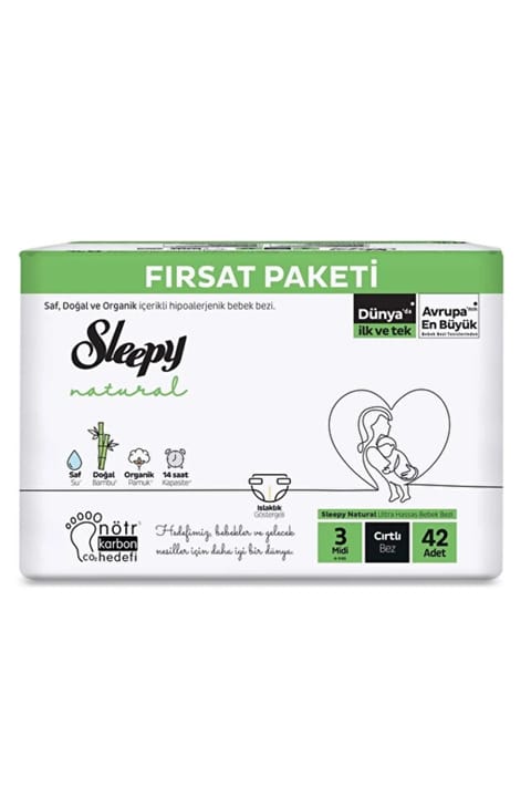 Sleepy Nat. فرصت ویژه بسته پوشک سایز ۳، ۴۲ عددی