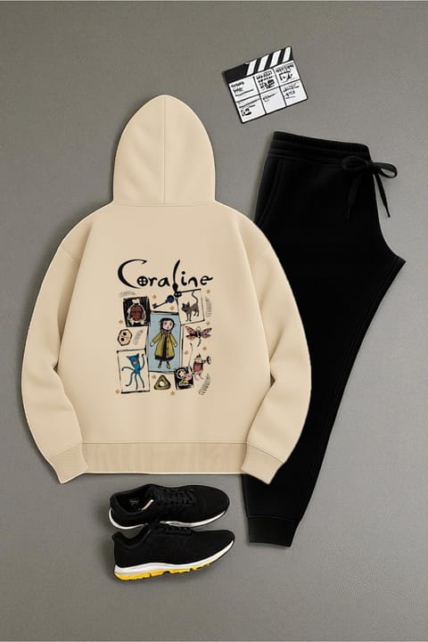 ست سویشرت و شلوار اورسایز یونیسکس uyguntarz با طرح چاپ حیوان Coraline