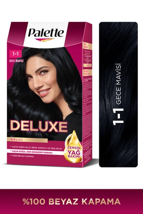 Palette Deluxe 1-1 سرمهای شب کیت رنگ مو با مراقبت روغنی غنی و ماسک مراقبتی