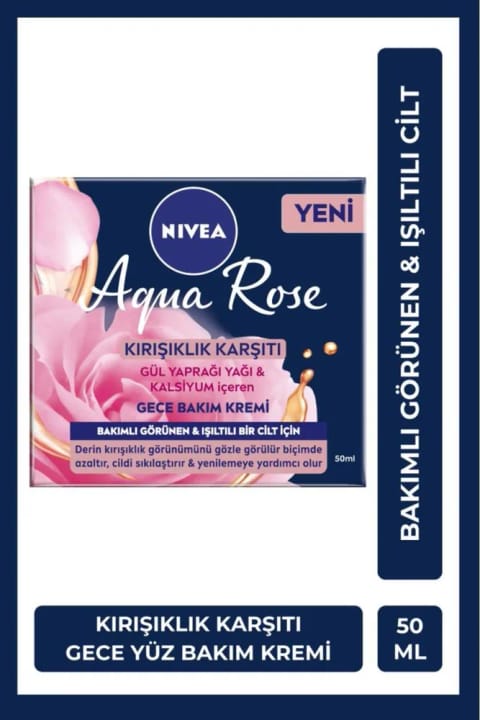 NIVEA Aqua Rose ضد چروک کرم شب صورت ۵۰ میلیلیتر