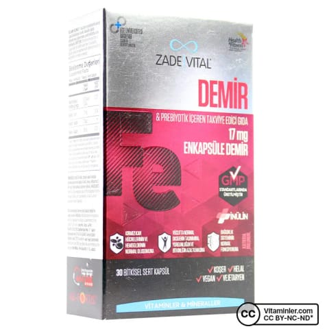 Zade Vital آهن و پری بیوتیک ۳۰ کپسول