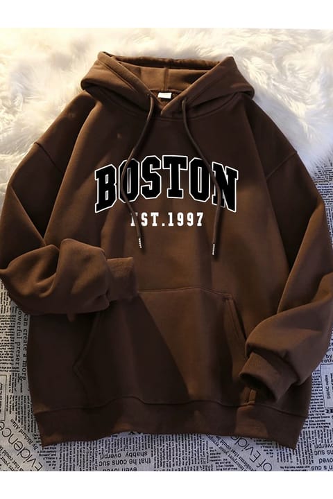 سویشرت اورسایز یونیسکس چاپ Boston uyguntarz