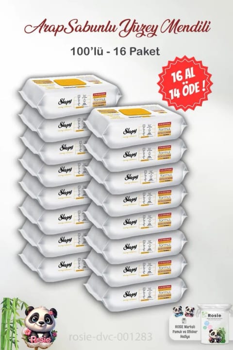 Sleepy دستمال تمیزکننده سطوح با عصاره صابون عربی 100 عددی و ROSIE