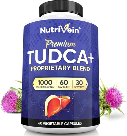 مکمل پشتیبانی سلامت کبد Nutrivein TUDCA+Milk Thistle 1000 MG - 60 کپسول