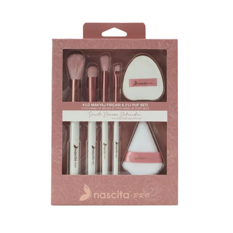ست براش و پوف آرایشی حرفه‌ای Nascita Pro ۶ تکه NASBRUSHSET161