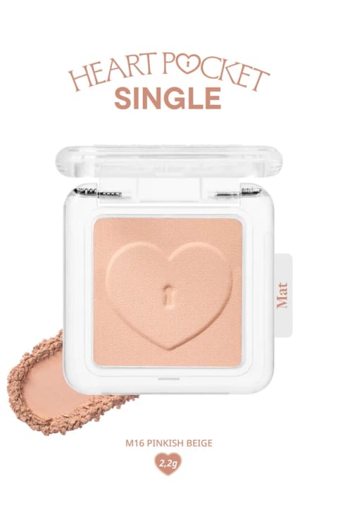 PERIPERA سایه چشم تکی مات قابل شخصیسازی Heart Pocket Single (M16 Pinkish...