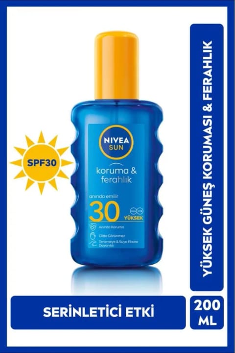NIVEA SUN SPF30 محافظت و طراوت اسپری بدن ضدآفتاب شفاف 200...
