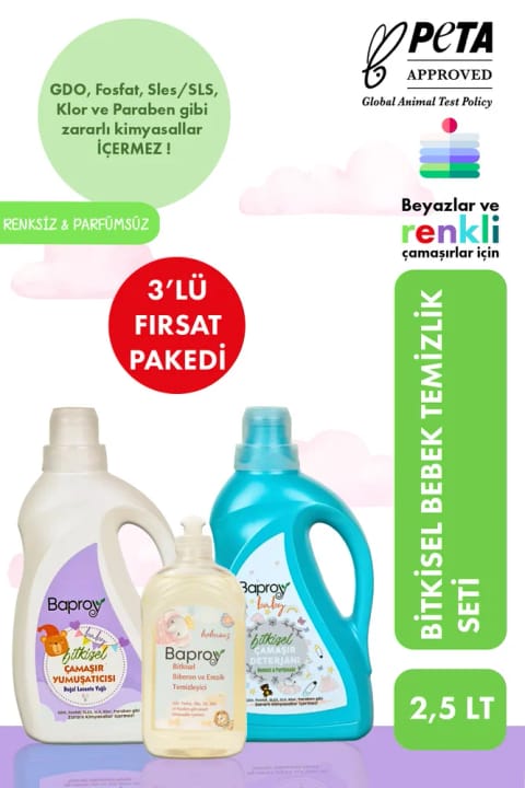 Baproy %100 Natural Herbal Cleaning Set for Babies