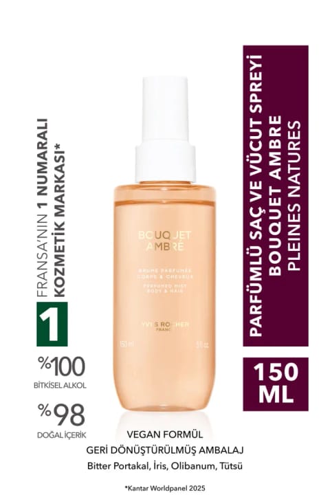 Yves Rocher اسپری معطر مو و بدن Bouquet Ambre — Pleines Natures