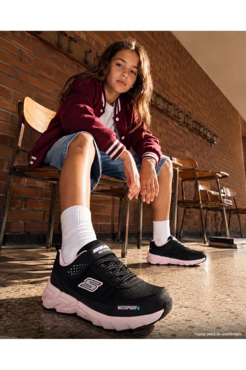 SKECHERS ELITE SPORT TREAD - CAMP RAGE کفش اسپرت مشکی دختر بچه سایز بزرگ 31...