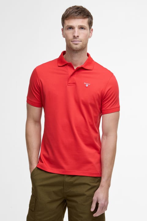 پیراهن پولو Barbour Active Tailored Fit یقه Polo RE52 رنگ Risk Red