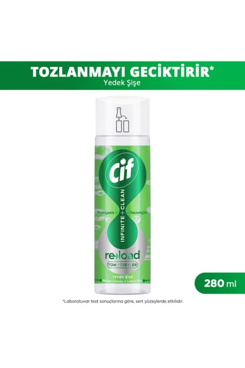 Cif Infinite Clean سطوح همه کاره با پروبیوتیک طبیعی ضد گرد و غبار - لیمو عمانی (مخروطی)