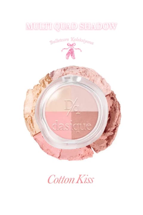 پالت سایه چشم چهار رنگ dasique Multi Quad درخشان، بافت نرم و بدون ریزش — 01 Cotton Kiss