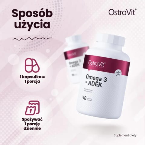OstroVit Omega 3 + ADEK+Vitamin A, D, E, K 90 کپسول