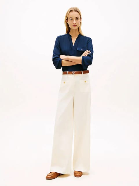 شلوار پنبه‌ای راسته زنانه Preppy