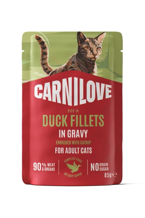 Carnilove غذای مرطوب گربه با بوقلمون و اردک (طعم نعناع گربهای) ۸۵ گرم