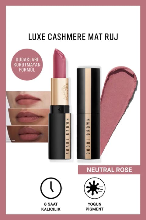 BOBBI BROWN Luxe Cashmere Mat رژ لب - Neutral Rose