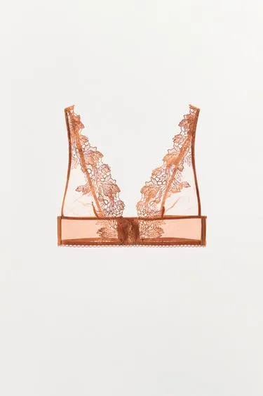 Zara سوتین مثلثی توری مش